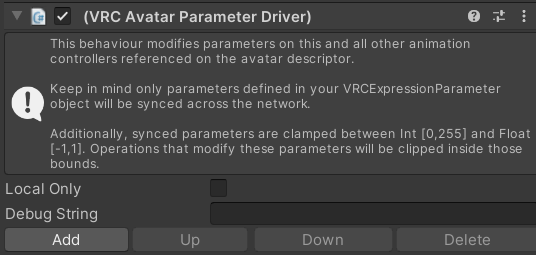 A VRC Avatar Parameter Driver State Behaviour