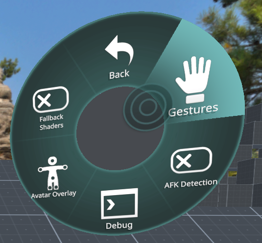 The Gesture Lock in the circle menu. It is currently disabled, so gestures will work just fine.